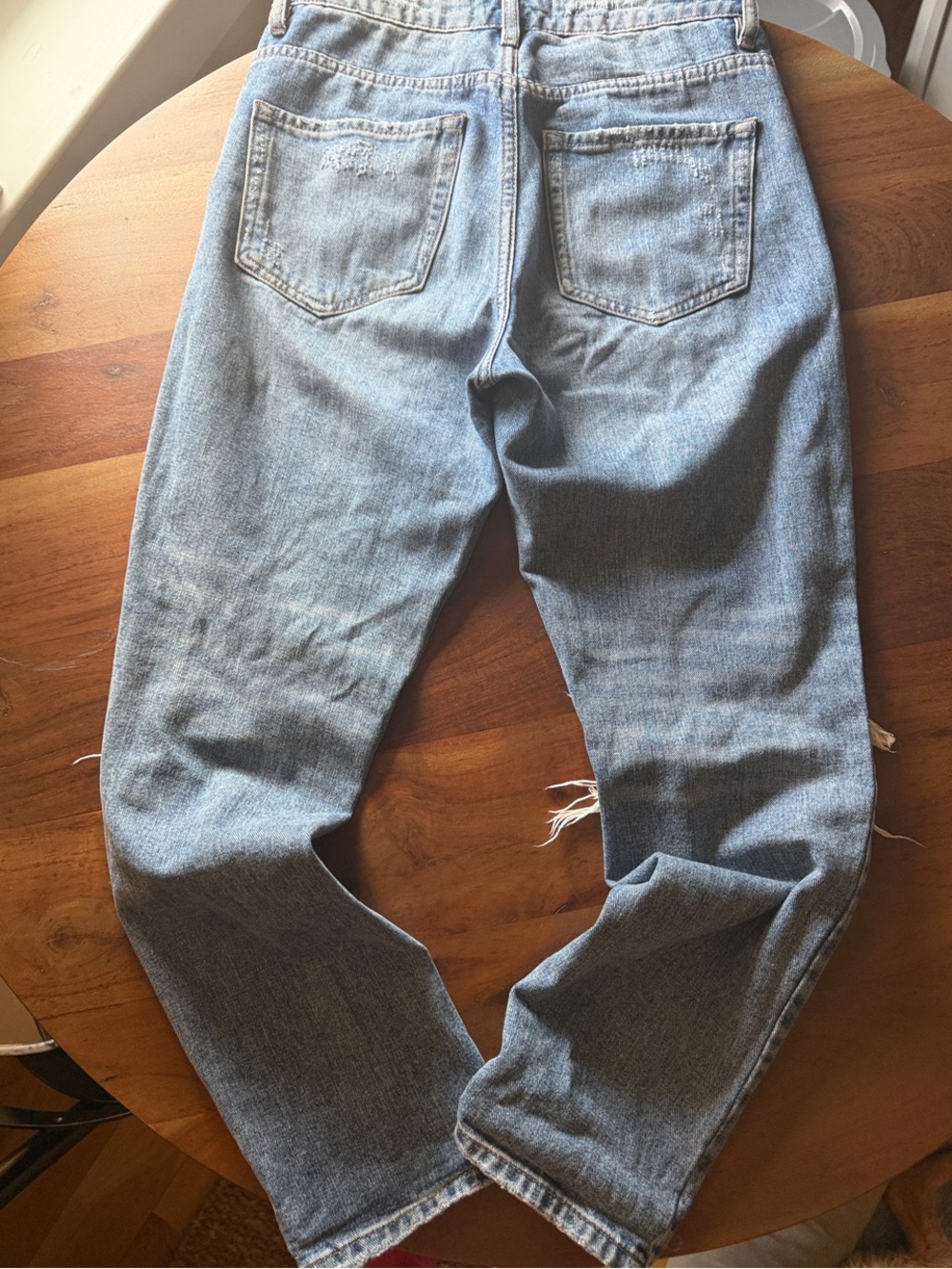 Women’s Light Blue Distressed Boyfriend Jeans - Picture 5 of 5